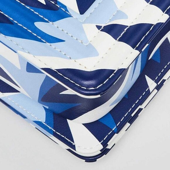 Chanel Blue/White Printed Leather Small Boy Bag - Picture 4 of 10